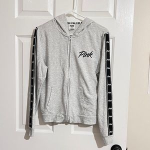 PINK grey zip up hoodie